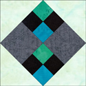 Modern Four Patch quilt block www.dlstewart.com